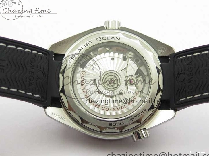 0129 Planet Ocean 39.5mm Black Ceramic Bezel SS VSF 1:1 Best Edition Black Dial on Black Gummy Strap A QuickDry 7889